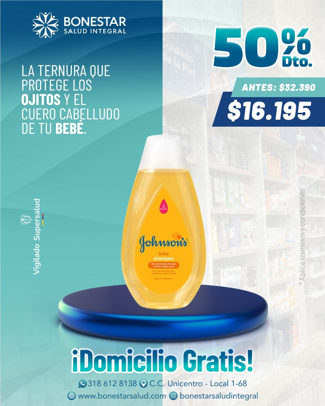 JOHNSONS SHAMPOO 50%